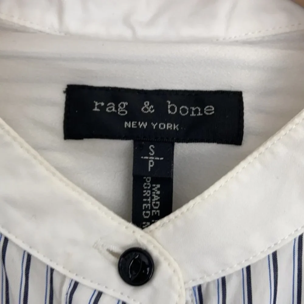 Rag & Bone Dylan striped button down silk cotton shirt - Picture 9 of 13